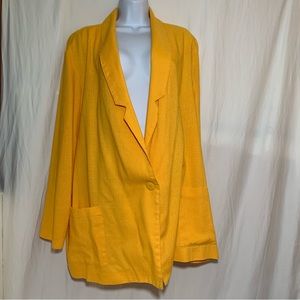 Vintage Mustard Yellow Joanna Jacket Blazer made in USA Women’s Coat lightweight